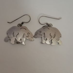 COPY - Sterling Silver Bear Dangle Earrings
